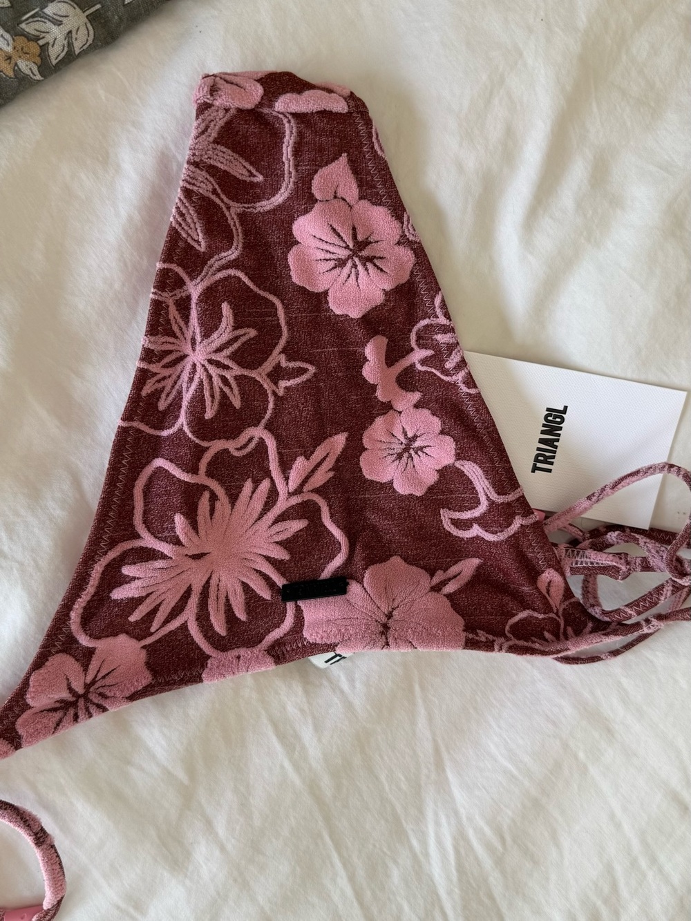 triangl swimwear Pink Floral Bikini Top and bottom - Picture 9 of 10